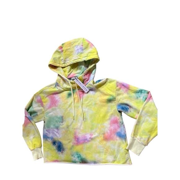 ALICE + OLIVIA Niki Funnel Neck Cropped Hoodie in Beachside Tie Dye NWT Size S - Picture 16 of 16